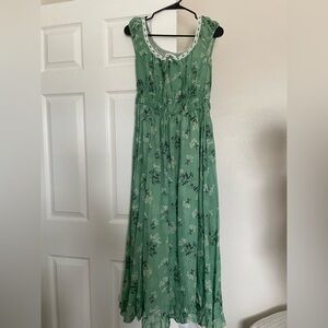 Boutique Mint Floral Maxi Dress